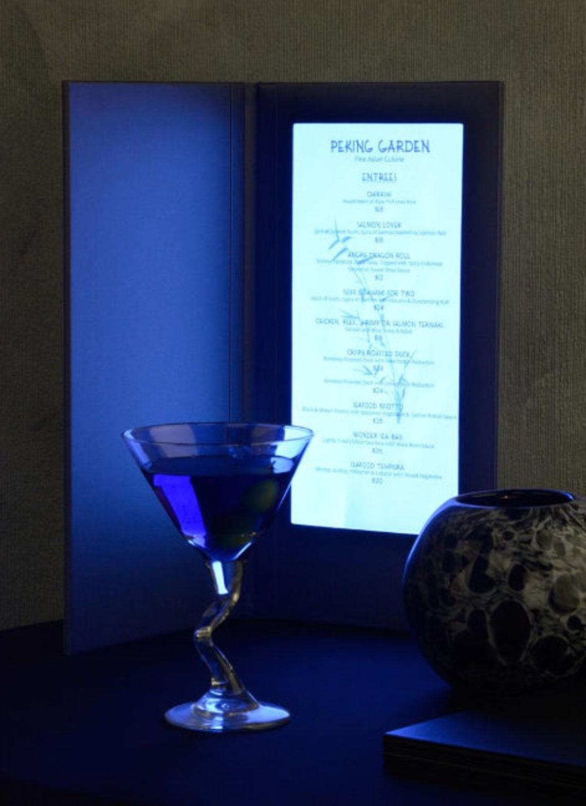LED Double sided backlit menu light up menus restaurant menus Etsy