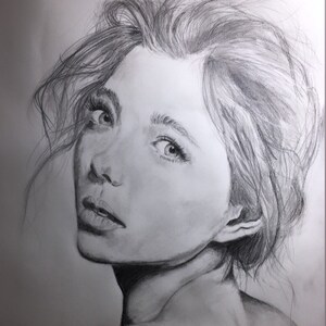 8x10 Graphite Portrait Study of Young Lady (prints of original)