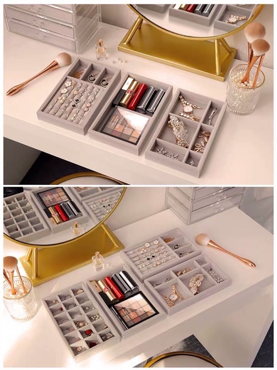 Jewelry Organizer Drawers, Velvet Jewelry Organizer Box