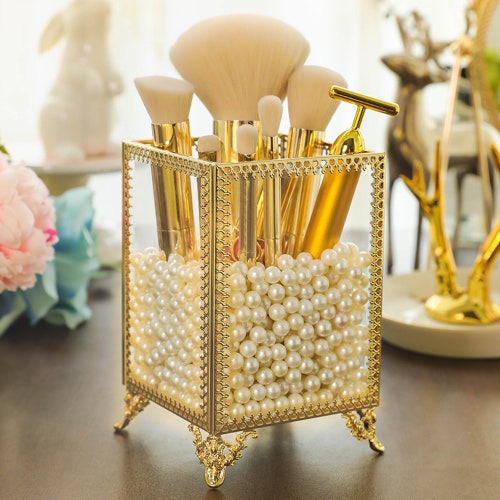 Make up Brush Holderpearl Makeup Brush Holder Makeup Etsy