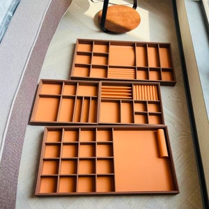 Kundenspezifische Luxusschmuckschatulle, Schmuckorganisator, Schubladen, Kleiderschublade, PU-Lederschalenaufbewahrungsbox, Ringschale, Schaukasten