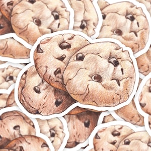 Chocolate Chip Cookie Sticker, Chocolate Chip Cookie Decor, Dessert Sticker, Cute Food Sticker, Kawaii Food Sticker, Cookie Decal