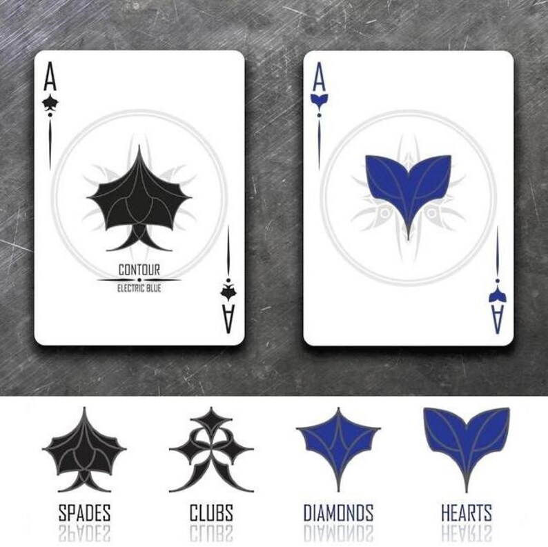 Contour Electric Blue Playing Cards Deck by Jason Nguyen 