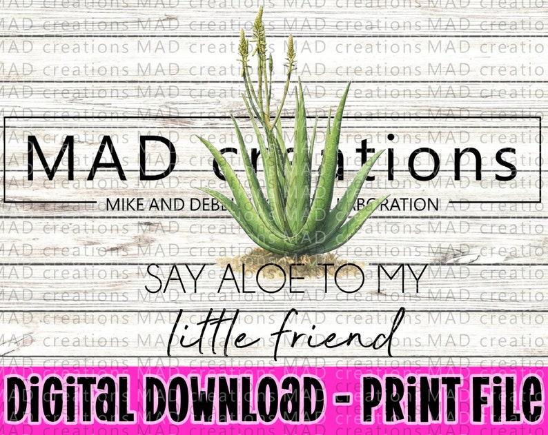 Say Aloe to My Little Friend Plant Funny Punny Clipart Etsy