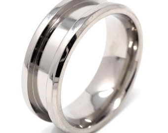 Titanium 1-Piece Ring Core Blanks (6mm wide, 3mm channel)