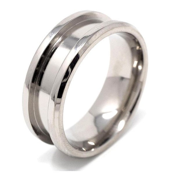 Titanium 1-Piece Ring Core Blanks (6mm wide, 3mm channel)