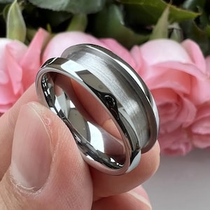NEW!!! Tungsten 1-Piece Ring Blanks (8mm wide, 4mm channel) Domed Edge