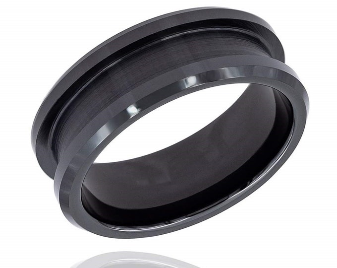 Black Ceramic Ring Blanks 8mm!