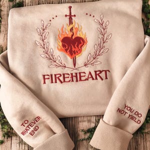 Fireheart Embroidered Sweatshirt: Throne of Glass Booktok Merch