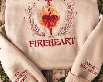 Sudadera bordada Corazón de Fuego: Mercancía de Booktok del Trono de Cristal