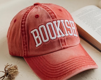 Embroidered Bookworm Hat: Book Lover Gift