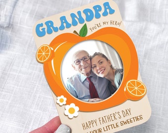 Father's Day Fridge Photo Magnet, Dad Photo Frame, Gift for Dad, Gift for Grandpa, Father's Day Picture Frame, Father's Day Gift