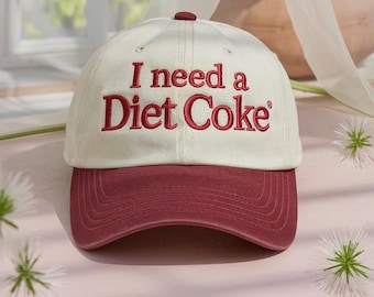 I Need a Diet Coke Embroidered Trucker Hat: Pop Caffeine Drink