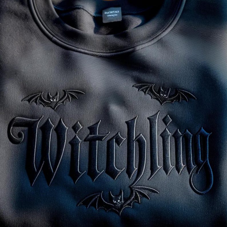 Embroidered Witchling Bookish Sweatshirt, Booktok Reader Gift, Fantasy Reading Shirt image 2