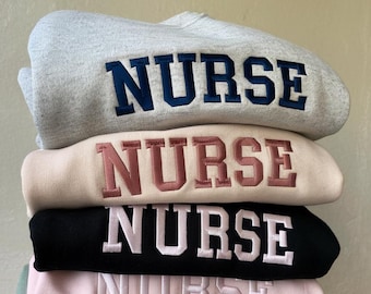 Embroidered Nurse Sweatshirt