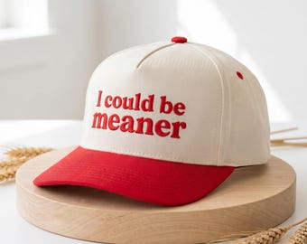 Embroidered Trucker Hat, "I Could Be Meaner" Two Tone Baseball Cap