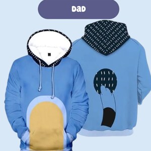 Father Dog Family 3D Halloween Hoodie All Over Print, Dad Heeler Cosplay Hoodie, Heeler 3D Hoodie, Halloween Gift, Halloween Cosplay