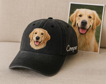 Custom Pet Photo Embroidered Dad Hat: Personalized Dog Mom Gift