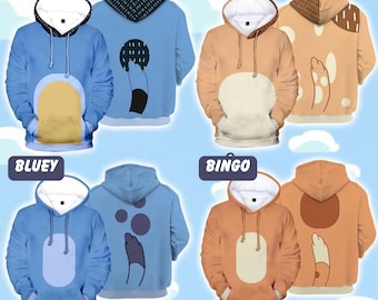 Blue Dog Family 3D Hoodie: Heeler Cosplay, Halloween All Over Print