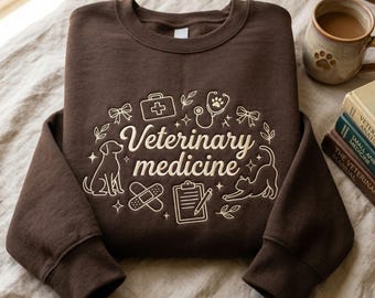 Embroidered Veterinary Technician Sweatshirt, Advocate Treat Heal Animal Tee