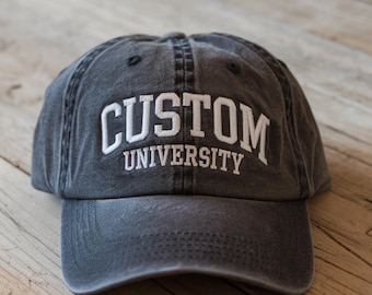 Embroidered Custom College Hat, Personalized University Logo, Graduation Gift