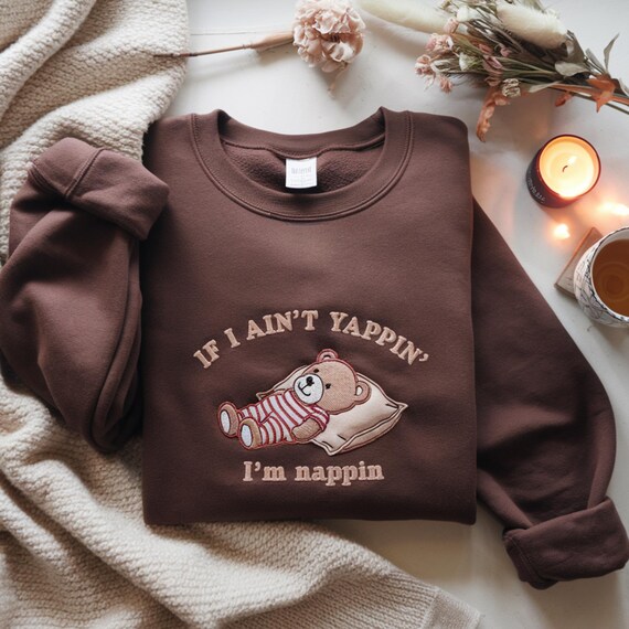 Yapper Embroidered Sweatshirt: Funny Weirdcore Gen Z Shirt