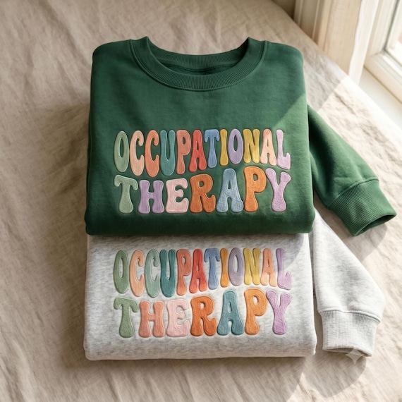 Embroidered Occupational Therapy Sweatshirt, OT Gift Tee, Coquette Therapist Shirt, COTA Appreciation