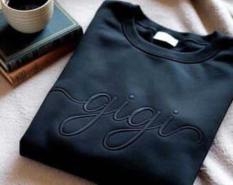Gigi Embroidered Sweatshirt, Custom Grandma Crewneck