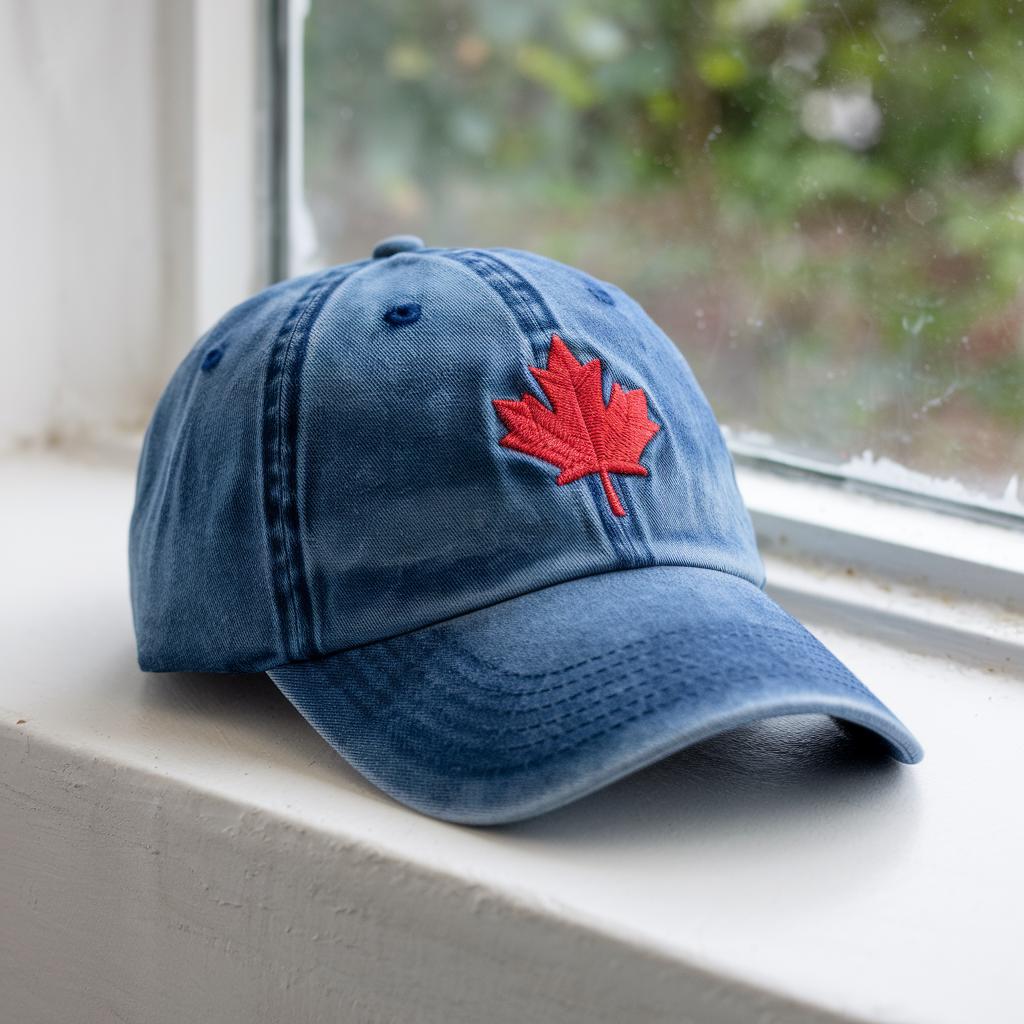 Embroidered Canada Maple Leaf Cap: Patriotic Cotton Hat