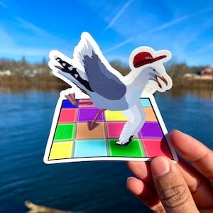 Pegatina de gaviota (Podcast Birdbrain de Will)