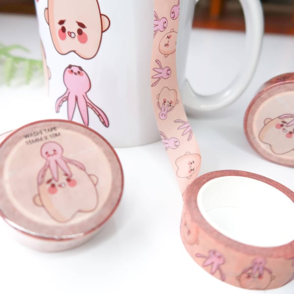 Octopus Washi Tape | Fun Character Washi Tape | Kawaii Washi Tape 15MM x 10M