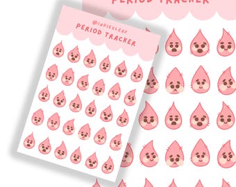 Period Planner Stickers | Period Reminder | Bullet Journal Stickers | Period Tracker | Cycle Tracker | Sticker Sheet | 30 Stickers