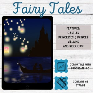 FAIRY TALE COLLECTION | Procreate Brushes | Princesses | Castles | Prince | Villains | Brothers Grimm|  Digital Illustration | Digital Stamp