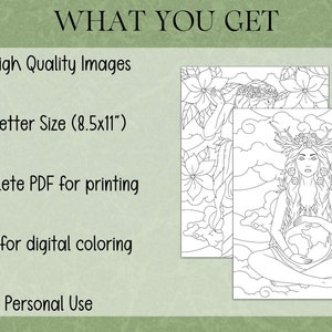 Global Goddess Coloring Pages Digital Coloring Book Greek image 2