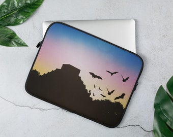 MEXICAN PYRAMID SUNRISE Housse pour ordinateur portable| Macbook, iPad Pro, Surface Pro Tenochtitlan | Chauves-souris et jungle | Merveilles du monde | Étanche