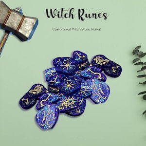 Witch Runes Custom Crafted Resin Art  | Personalized Magic for Intuitive Spellwork & Divination | Made To Order | Pagan Gift | Wiccan Tools