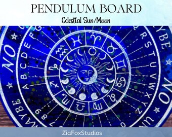 Celestial Pendulum Board | Handcrafted Resin Tool For Divination |  Pagan Gift | Custom Made To Order | Includes Free Pendulum