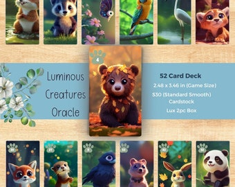 Spirit Animal Oracle | Luminous Creatures Deck | Adorable Vibrant Animal Illustrations | Self Published | In Stock and Shipping Fast!