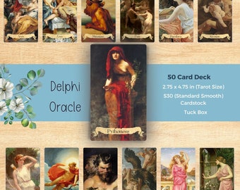 Delphi Oracle Cards  ~ Self Published Deck of Greek Mythology ~ Aphrodite, Zeus, Hades With Choice of 4x6 Art Print