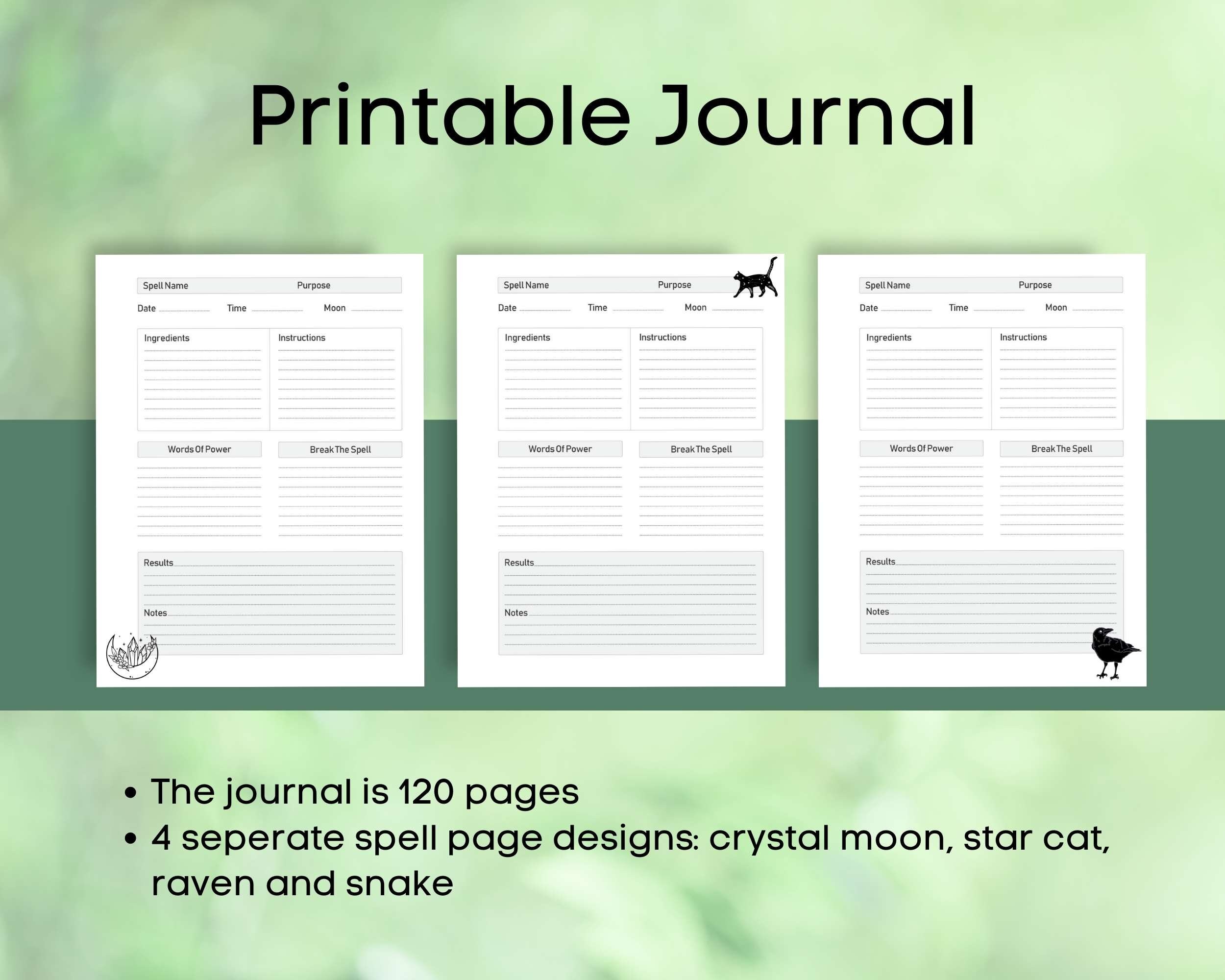 Spell Casting Journal - Digital Download, Wiccan Rituals & Magick ...