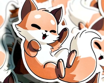 Laughing Fox Vinyl Sticker - 2.75" Adorable Eco-Friendly Animal Decal - Weatherproof, Fade-Resistant for Laptops, Water Bottles & Vehicles