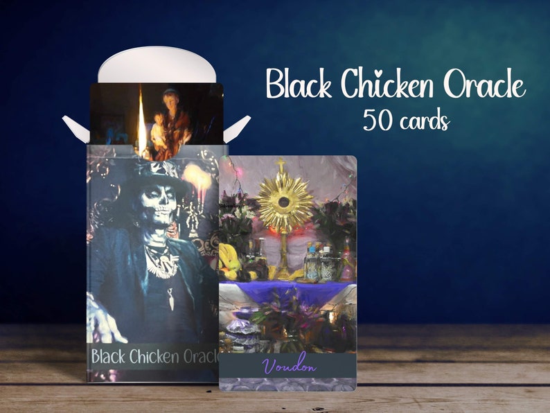 Black Chicken Oracle : Voodoo Self-Published Deck New Orleans Loa Baron Samedi, Papa Legba, Agwe, and The Spirit of NOLA image 1