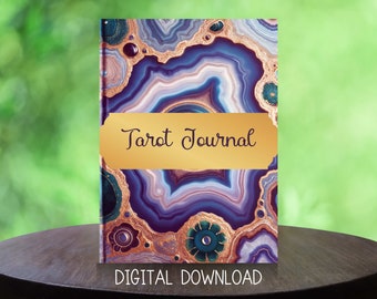 Pfau Achat Tarot Journal PDF - Digitaler Tarot Lese Tracker für Anfänger & Profis, Kompatibel mit GoodNotes, Notability, Xodo