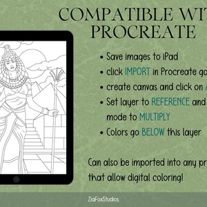 Global Goddess Coloring Pages Digital Coloring Book Greek image 5