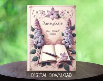 Journey Within Self Discovery Journal - Digital Download PDF, Personal Growth Workbook, Printable Self Reflection Questions