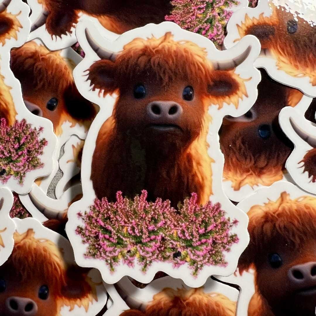 Highland Cow Vinyl Sticker - Weatherproof and Eco-friendly Scottish ...