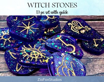 Witch Runes Custom Crafted Resin Art  | Personalized Magic for Intuitive Spellwork & Divination | Made To Order | Pagan Gift | Wiccan Tools