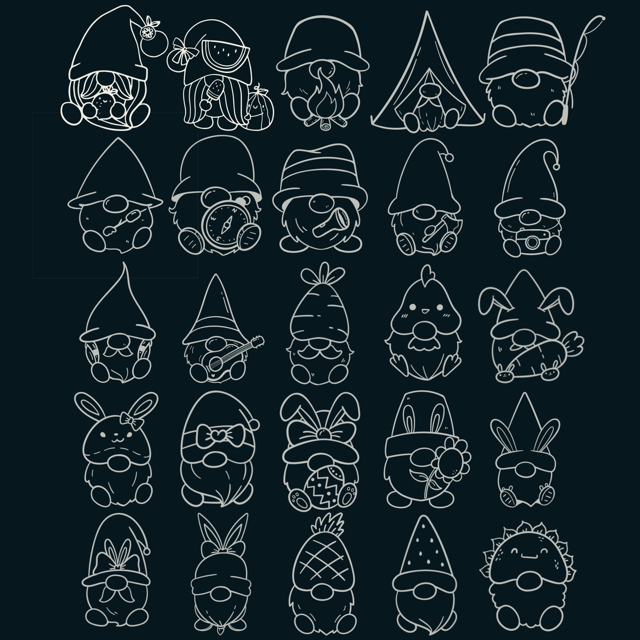 GNOME DIGITAL STAMPS | Procreate Brushes and Stamps | Floral | Holiday ...