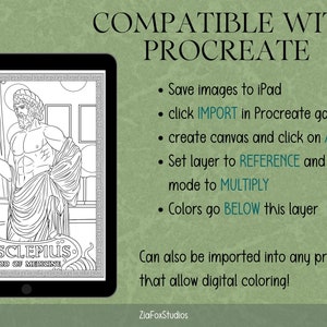 Greek Gods Mythology Coloring Book 30 Pages of Powerful Masculine Figures from Ancient Greece Ares, Hades, Zeus Printable PDF and JPGs image 5