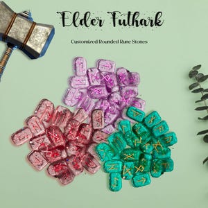 Rounded Elder Futhark Runes | Custom Resin Divination Set | Made To Order Divination Tools | Norse Oracle | Pagan Supplies | Wiccan Altar